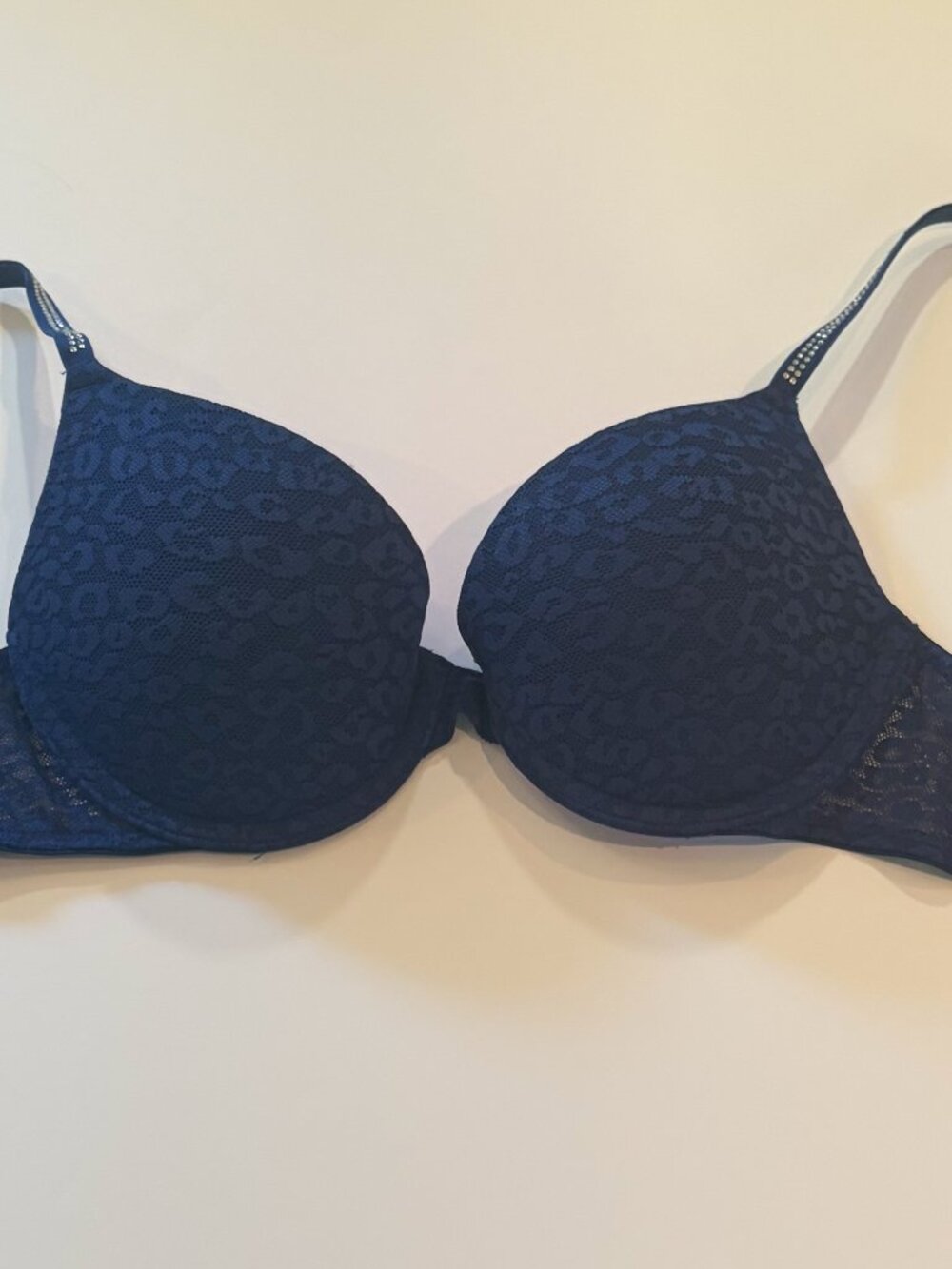 Victoria's Secret PINK Wear Everywhere Push-Up Bra Blue Lace 34B